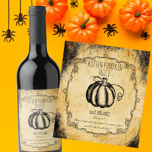 Rótulo De Garrafa De Cerveja Suco de Abóbora Podre da Farmácia Vintage Hallowee