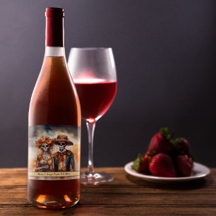 Rótulo De Garrafa De Cerveja Sugar Skull Swetheart, personalizado