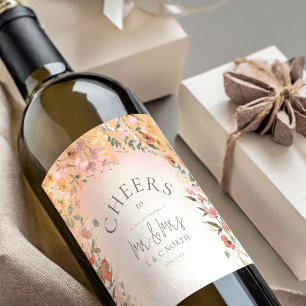 Rótulo De Garrafa De Cerveja Sunny Wildflower Wedding Gradient ID1023