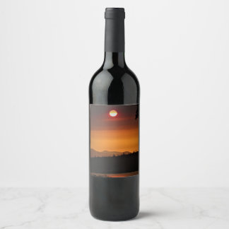 Rótulo De Garrafa De Cerveja Sunset Sobre Canal Da Vinha