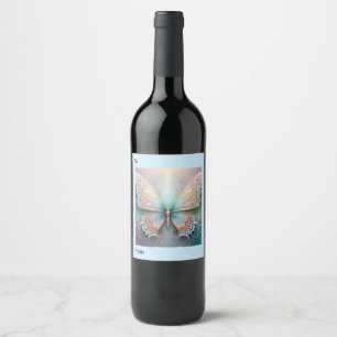 Rótulo De Garrafa De Cerveja Sussurros de Cor: Sonho de Borboleta Fractal Paste