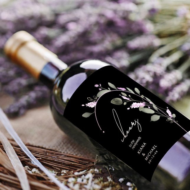 Rótulo De Garrafa De Cerveja Sweet Floral Arch Wedding Lilac ID998 (Criador carregado)