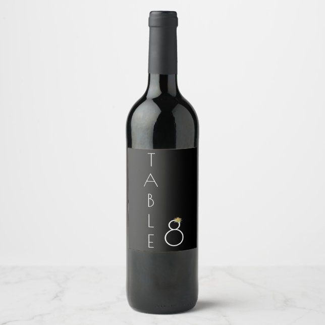 Rótulo De Garrafa De Cerveja Tabelas Amarelas Elegante Número 8 Casamento (Frente)