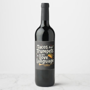 Rótulo De Garrafa De Cerveja Tacos e Trompetes são minha língua de amor México
