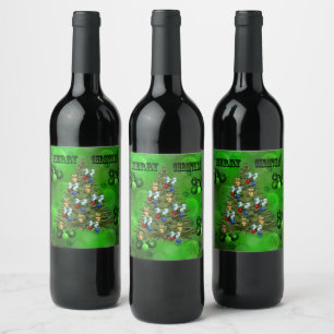 Rótulo De Garrafa De Cerveja Tapetes de Natal Feliz Design,