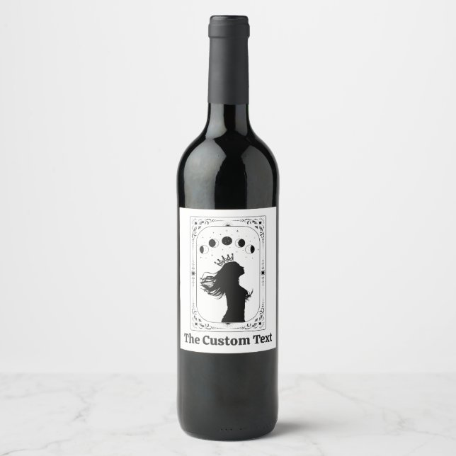 Rótulo De Garrafa De Cerveja Tarot Místico Astrologia Lua Bruxa Adivinhação (Frente)