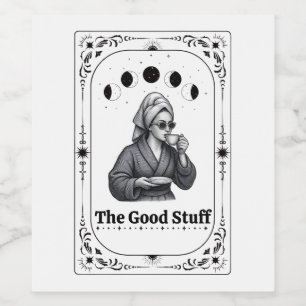Rótulo De Garrafa De Cerveja Tarot Místico Previsão Celestial Lua Zodíaco