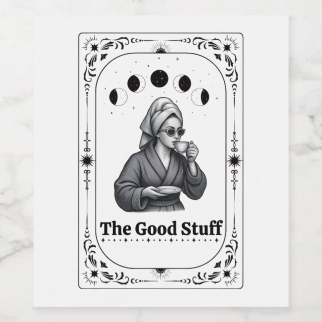 Rótulo De Garrafa De Cerveja Tarot Místico Previsão Celestial Lua Zodíaco (Rótulo Único)