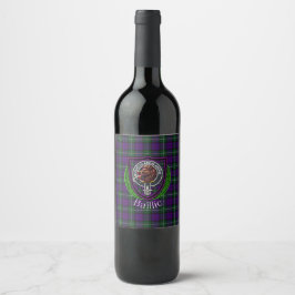 Rótulo De Garrafa De Cerveja Tartan e Brasão do Clã Escocês Baillie