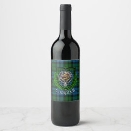 Rótulo De Garrafa De Cerveja Tartan e Brasão do Clã Escocês Campbell