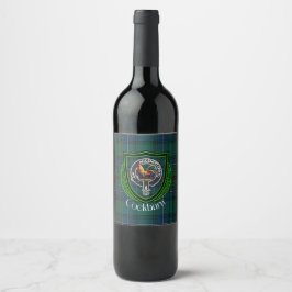 Rótulo De Garrafa De Cerveja Tartan e Brasão do Clã Escocês Cockburn