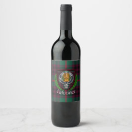 Rótulo De Garrafa De Cerveja Tartan e Brasão do Clã Escocês Falconer