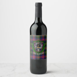 Rótulo De Garrafa De Cerveja Tartan e Brasão do Clã Escocês MacLennan