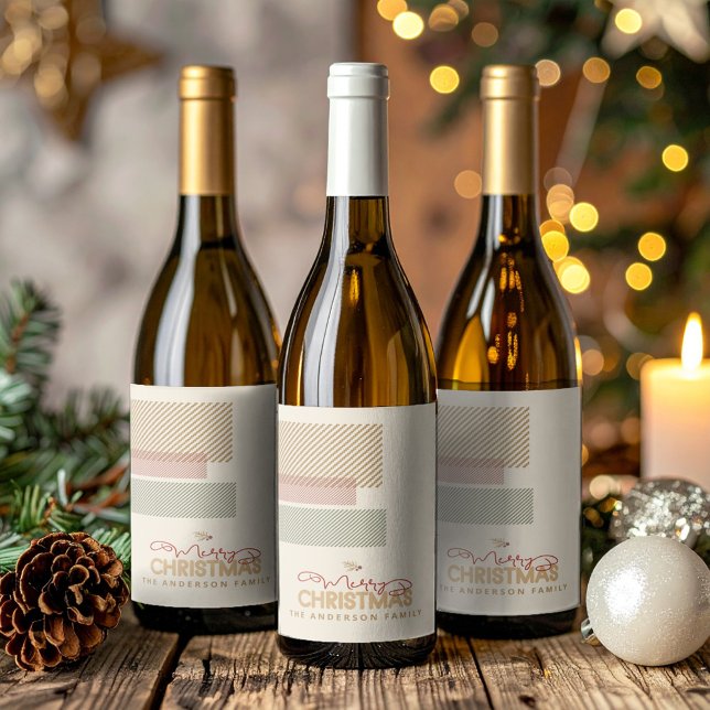 Rótulo De Garrafa De Cerveja Tartan Twill Merry Christmas Red Green ID1141A (Criador carregado)