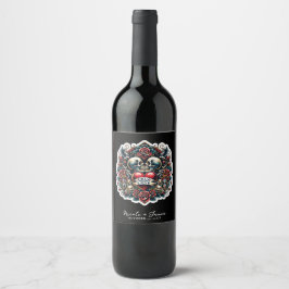 Rótulo De Garrafa De Cerveja Tatuagem de Coração Esqueleto de Amor Verdadeiro C