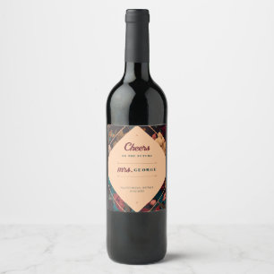 Rótulo De Garrafa De Cerveja Tema de Chuva de Noiva Floral Rica e Escura
