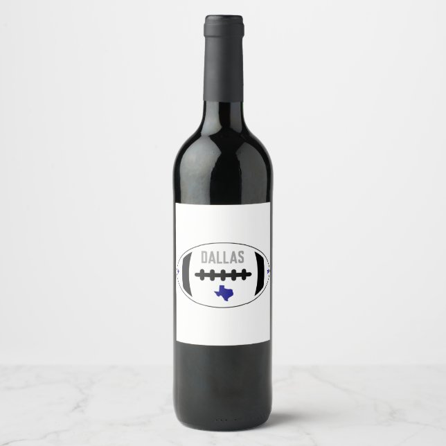 Rótulo De Garrafa De Cerveja Tema de futebol de Dallas (Frente)