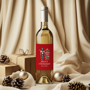 Rótulo De Garrafa De Cerveja Tema de Natal Nocaucracker Retro Typografia Wine L