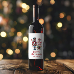 Rótulo De Garrafa De Cerveja Tema de Natal Nocaucracker Retro Typografia Wine L