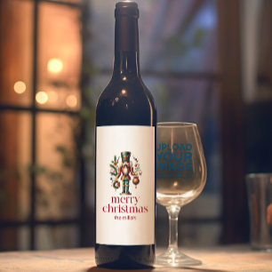 Rótulo De Garrafa De Cerveja Tema de Natal Tema do Nocaucracker Vermelho