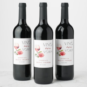 Rótulo De Garrafa De Cerveja Tema de Vinho Rosé Vino Before Vows para Chá de No