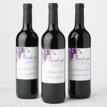 Tema Floral Roxo Obrigado Vinho Vinhetas