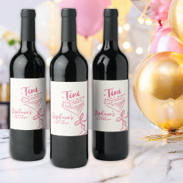 Rótulo De Garrafa De Cerveja Tendy Pink A Tini Bit Antigo aniversário de 30 ano