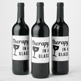 Rótulo De Garrafa De Cerveja Terapêutica numa citação de Glass