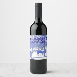 Rótulo De Garrafa De Cerveja Terra de Encantamento de Inverno