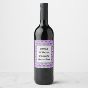 Rótulo De Garrafa De Cerveja Teste padrão de bolinhas roxo vibrante da reuniã