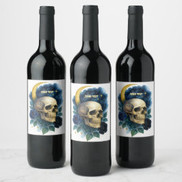 Rótulo De Garrafa De Cerveja Testemunha Ética Gótica Floral de Halloween Creepy