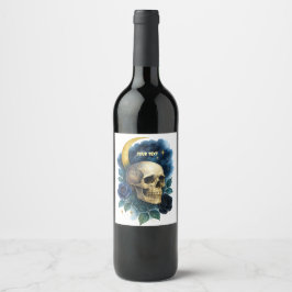 Rótulo De Garrafa De Cerveja Testemunha Ética Gótica Floral de Halloween Creepy