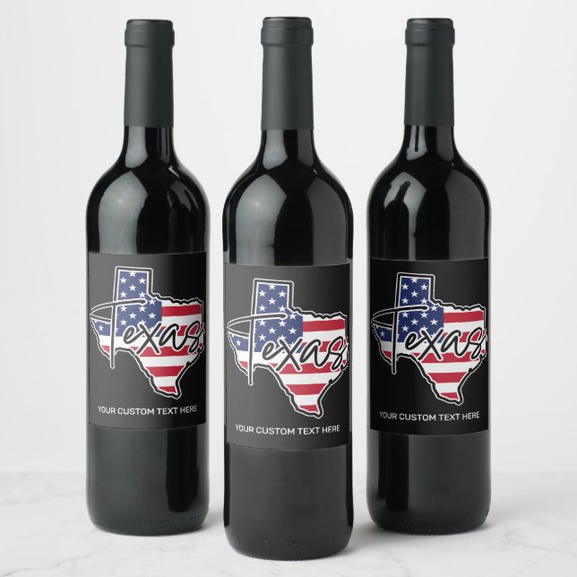Rótulo De Garrafa De Cerveja Texas de texto personalizado (Garrafas)