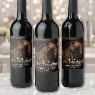Rótulo De Garrafa De Cerveja Texto de Roteiro Personalizado Foto Vertical
