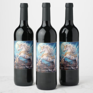 Rótulo De Garrafa De Cerveja Texto Personalizado Belo Unicórnio