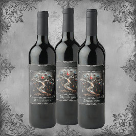 Rótulo De Garrafa De Cerveja The Art Deco Tree of Life design.