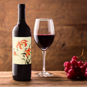 Rótulo De Garrafa De Cerveja Tiger Lily - Vermelho
