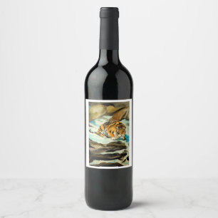 Rótulo De Garrafa De Cerveja Tigre da aguarela