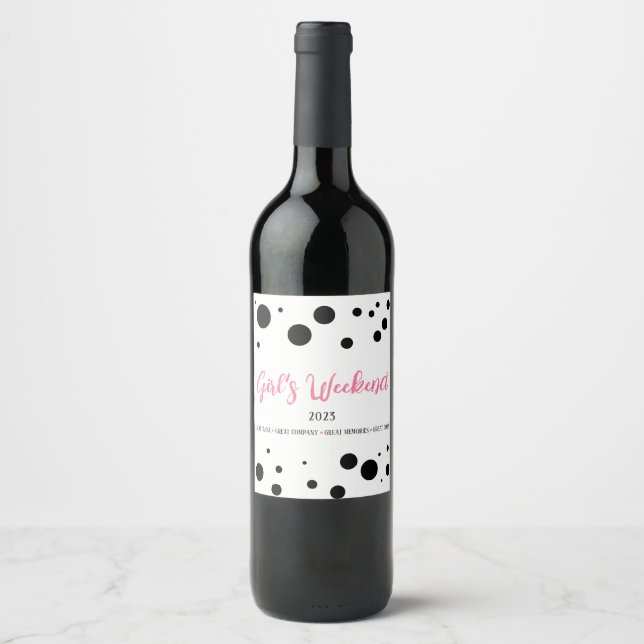 Rótulo De Garrafa De Cerveja Tinta rosa de final de semana da garota personaliz (Frente)