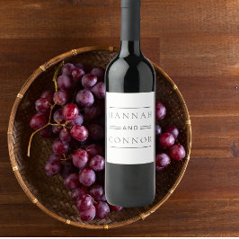 Rótulo De Garrafa De Cerveja Tipografia Branca e Negra Moderna