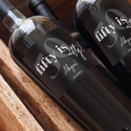 Rótulo De Garrafa De Cerveja Tipografia em negrito com 50ª Festa de aniversário