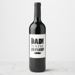 Rótulo De Garrafa De Cerveja Tipografia Gráfica Minimalista para o Dia dos Pais