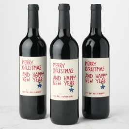 Rótulo De Garrafa De Cerveja Tipografia Moderna Simples Feliz Natal