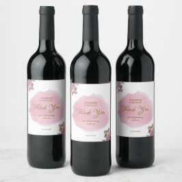 Rótulo De Garrafa De Cerveja Tipografia Rosa Dourada Simples Casamento Moderno 