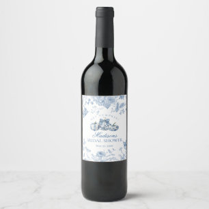 Rótulo De Garrafa De Cerveja Toalha Azul Abóbora Francesa Floral Outonal Noiva 