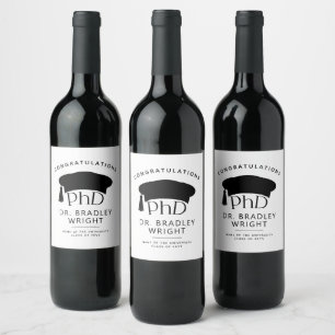 Rótulo De Garrafa De Cerveja Toca de Doutorado Personalizada de PhD Formatura
