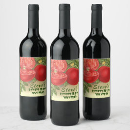 Rótulo De Garrafa De Cerveja Tomate Wine Artsy personalizado com fonte em apuro