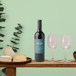 Rótulo De Garrafa De Cerveja Tonelada de Joia Verde Monograma Elegante