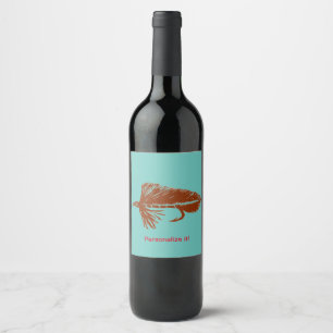 Rótulo De Garrafa De Cerveja Torneira Brown Matuka, mosca-chata, arte de pesca