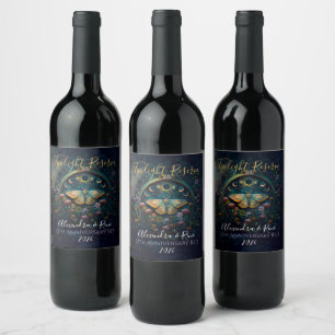 Rótulo De Garrafa De Cerveja Traça Celestial e Fases da Lua – Noite Encantada